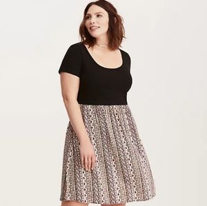Torrid Knit To Woven Border Print Dress
